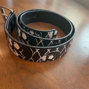 Mens skull belt black
